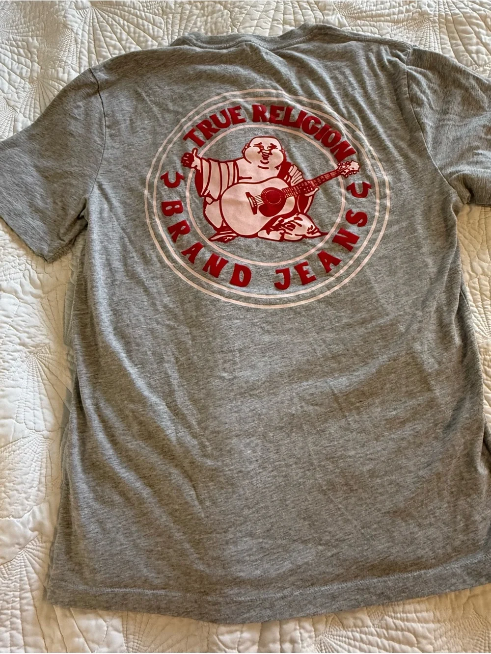 True Religion Heather Gray Logo Tee